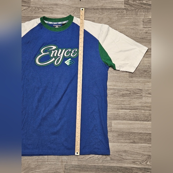 New Vintage Y2K ENYCE T-Shirt Men’s Size 2XL Blue Green White Hip-hop Oversized - Picture 6 of 6